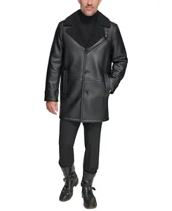 Andrew Marc Men's Faux Leather Sherling Jacket Black Size L Style MM3AF864 - Picture 1 of 9