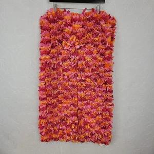 Crate & Barrel Home Jersey Shag Rug 22" x 36" Pink Orange Cotton Area Rug - Picture 1 of 6