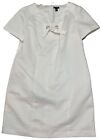 Le Bos White Short Sleeve Lined Dress Shift Textured Size 18w-euc