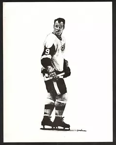 1977 Landsman Print of Detroit Red Wings' Gordie Howe, 8 1/2"x 11", Mint - Bild 1 von 1
