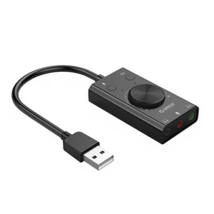 New ORICO USB Sound Card For Microphone Earphone 2 in1 With 3 Port Output Volume - Picture 1 of 13