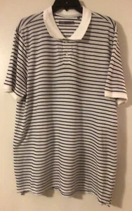 NWOT VINCE Polo Shirt Strpes Black/White XL Cotton - Picture 1 of 6