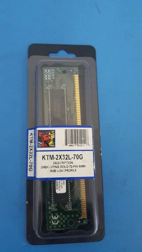 Memory Module, RAM, Kingston, KTM-2X32L-70G, 2MBX32, 70NS, GOLD, 72 PIN, SIMM - Image 1 of 4
