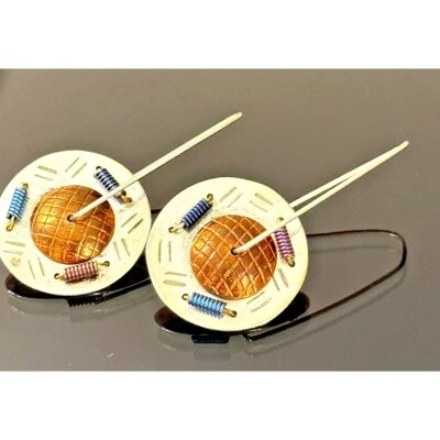 现代主义 925 纯银铜行星耳环 天空 — 第 1/4 张图片