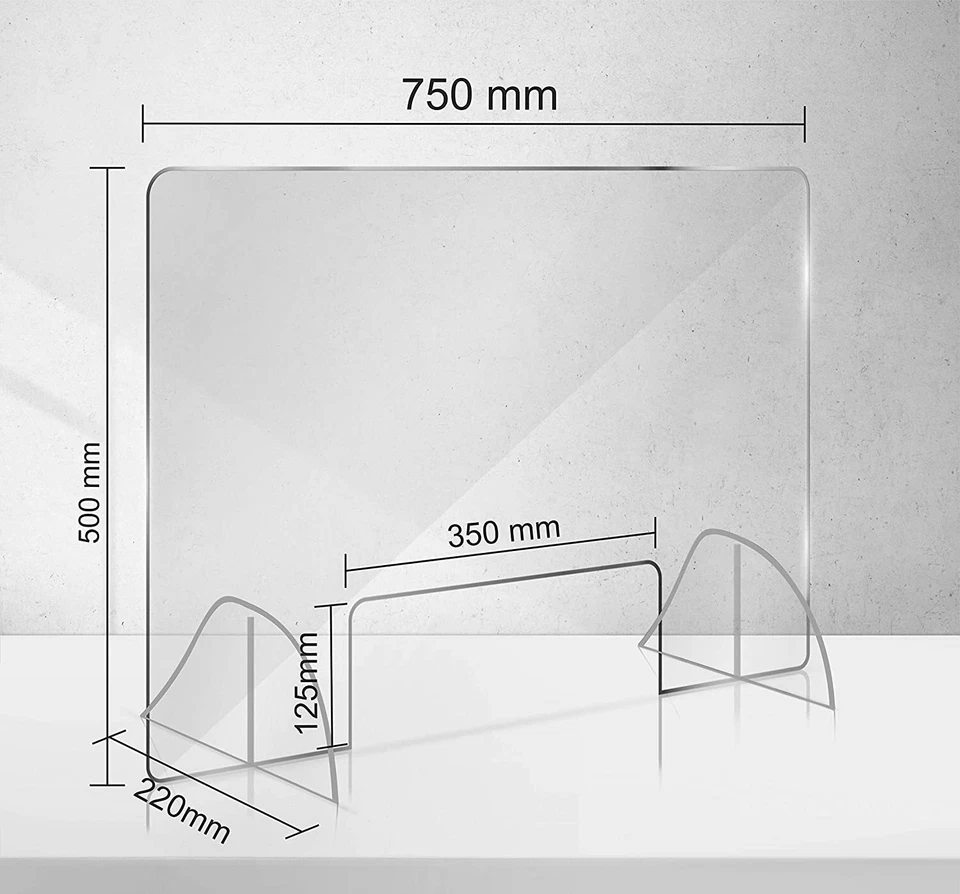 MANSCHIN-LASERDESIGN Spuckschutz Hustenschutz Niesschutz Thekenaufsatz Quer ST 750x500mm