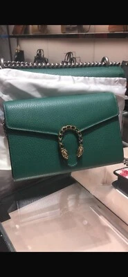 GUCCI Green Leather Mini Dionysus Wallet Shoulder Bag Snap-On Chain Strap - Image 1 of 4