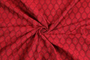 New Ethnic Wedding Jacquard Silk Brocade Fabric Sewing Craft By The Yard Red - Picture 1 of 7