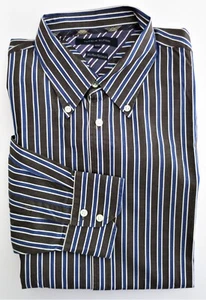 Camisa para hombre Tommy Hilfiger años 80 2 capas algodón cuello abotonado a rayas XXL - Imagen 1 de 13