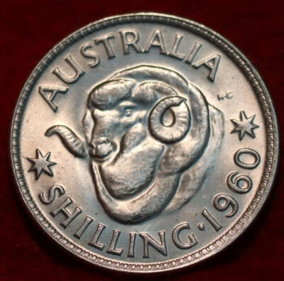 🇦🇺 Uncirculated 1960 One Shilling Silver Foreign Coin Australia - Image 1 of 2