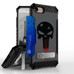 Funda híbrida a prueba de golpes Battle Skull + cubierta de vidrio templado para modelo iPhone (4,7") - Imagen 1 de 6