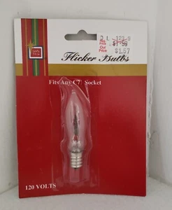 Flickering Flame Light Bulb Candelabra Base Fits C7 1/2 Socket 120 Volts NIP - Picture 1 of 6