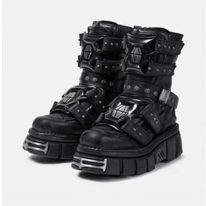 Unisex Alto Punk Gótico Emo Cuero Sin Cordones Hebilla Grueso Plataforma Botas - Imagen 1 de 11