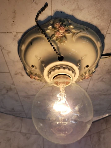 Porcelain Ceiling Light Art Decor FLUSH MOUNT LAMP LIGHT FIXTURE VINTAGE ANTIQUE Cover