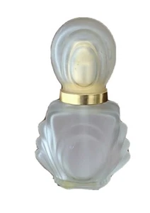 Art Deco Look Milchglas Formglas Parfüm Flakon Sprüher Goldton Besatz - Bild 1 von 5