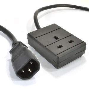 1m IEC C14 Zu 1 Wege Gang UK Mains Steckdosen Kabel Ups Splitter [008296] - Bild 1 von 6