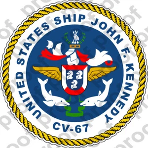 STICKER USN US NAVY CV 67 USS JFK STRIKE GROUP SHIELD - Picture 1 of 1