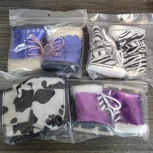 Winter Shoe Lot (4) For 18" Dolls - AG OG Battat - NEW Boots, Ice Skates Variety - Picture 1 of 6