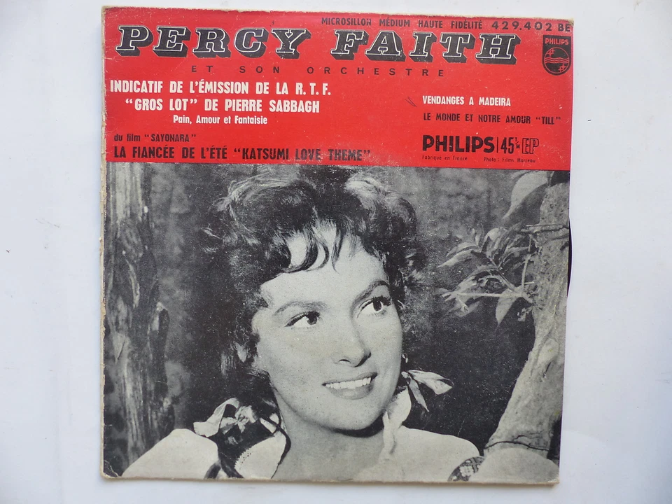 PERCY FAITH Indicatif emission RTF Gros lot PIERRE SABBAGH Film Sayonara 429402 - Photo 1/1