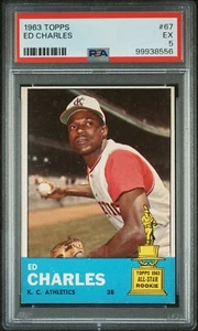 1963 TOPPS ED CHARLES #67 PSA 5 - Picture 1 of 2