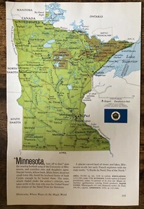 1976 original magazine photo minnesota map*read details* - Picture 1 of 3