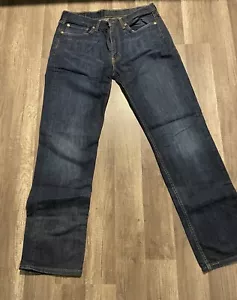 Levi's 514 Jeans Men 34 Blue Slim Straight Dark Wash Denim 34x32 - Picture 1 of 3