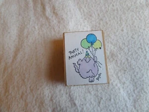 Vintage Sandra Boynton "Party Animal" Holzstempel - Bild 1 von 5