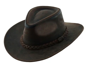 Lesa Collection Thunder Leather Cowboy Hat Handcrafted for Men & Women - Picture 1 of 38