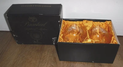 Bohemia Czechoslovakia Pinwheel Symphony Lead Crystal 250ml Brandy Glasses Boxed - Image 1 of 4