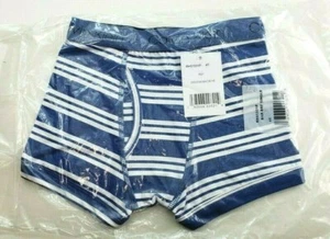 Calvin Klein Boys Boxer Brief 4T Blue White Cotton Stretch Classic Fit Logo New - Picture 1 of 3