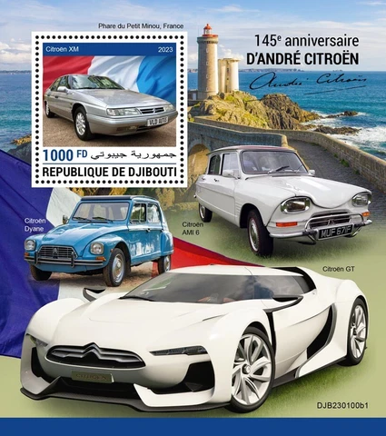 145th anniversary of André Citroën MNH Stamps 2023 Djibouti S/S Cover