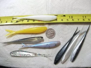 40-3"-MIX-crappie-panfish-soft minnows-jigs-grubs-flukes-kit-scent-split tails - Picture 1 of 6