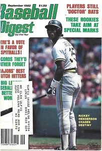 SEPTEMBER 1982 BASEBALL DIGEST OAKLAND A'S RICKEY HENDERSON ALTERED BATS ROOKIES - Bild 1 von 1