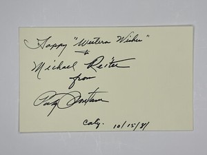 PATSY MONTANA Signed 3x5 Index Card  "I Want to be a Cowboy's Sweetheart"