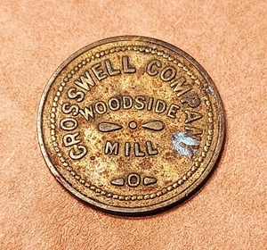 Old Crosswell Company Woodside Mill 5 Cent Token, Greenville, South Carolina - Picture 1 of 2