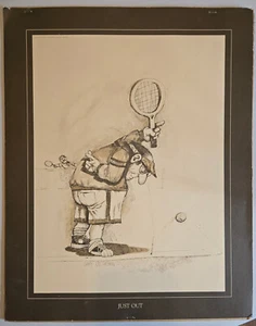 De colección '76 Thought Factory Gary Patterson "Just Out" Cómico Tenis Impresión 16" x 20" - Imagen 1 de 7