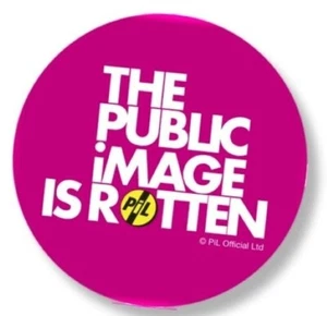 The Public Image Ltd PiL Button Badge The Public Image Is Rotten Pink Official - Picture 1 of 1