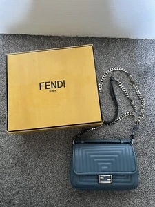 Fendi blue micro double baguette bag with palladium hardware and box - Picture 1 of 24