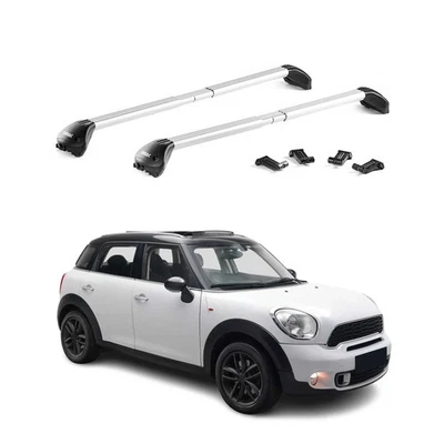 Roof Rack Cross Bars for Mini Cooper Countryman R60 F60 2011-2024 Alu Silver 2x - Image 1 of 4