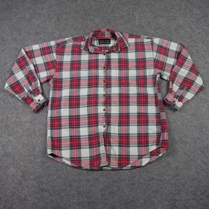 Hazel Creek Shirt Mens Large Red White Plaid Flannel Lumberjack Casual Cowboy - Picture 1 of 13