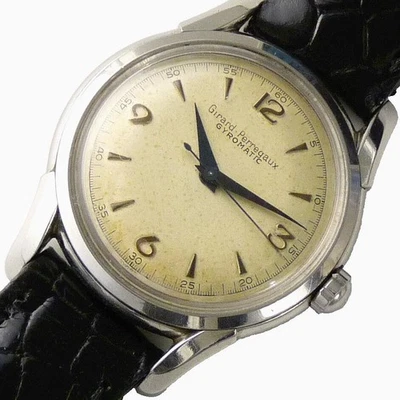 GIRARD-PERREGAUX Giromático Acero Inoxidable. Reloj Vintage con Pistola Metal Agujas Azul Foto 1 de 4