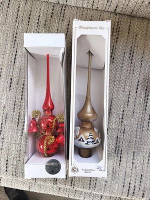 Weihnachtsbaumspitze Thüringen Baumspitze Bemalt  Weihnachten 2 Stück R - Bild 1 von 4