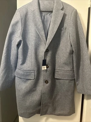 Stafford Regular Cut Men's Overcoat Wool Blend Light Grey Size Large NWT - Image 1 of 4