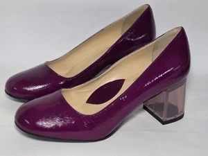 Miss L-Fire Retro Purple Patent Clear Block Absätze Pumps Sz 38 (US 7,5-8)  - Bild 1 von 13