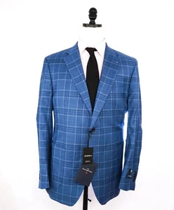 $995 ZEGNA For Saks Fifth Light Blue Wool/Silk Patch Pocket Blazer 44R - Bild 1 von 12
