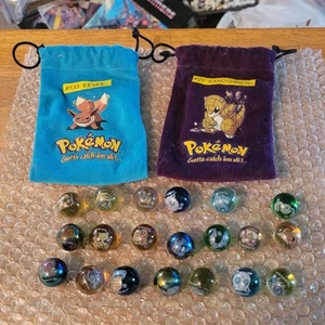 Menge 20 Vintage Pokemon Murmeln 2 Beutel Tüten Eevee Sandshrew - Bild 1 von 12
