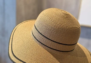 Ladies Women Paper Straw Hat Wide Brim size 56-58 adjustable - Bild 1 von 1