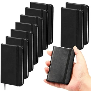 Qeeenar 10 Pcs Hardcover Leather Pocket Notebook 4 x 2.5 Inch Small Notebook 50 - Picture 1 of 6