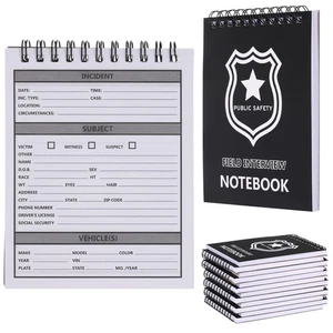 12 Pcs Public Safety Police Field Interview Notebook Report Notepad for Law E... - Picture 1 of 6