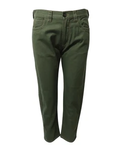 Prada Retro Contrast Stitch Loose Fit Pants in Green Cotton - Picture 1 of 7