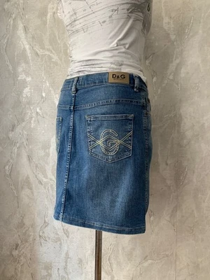 Винтажная мини-юбка 00s Dolce & Gabbana Y2K джинсовая размер XL - Изображение 1 из 4